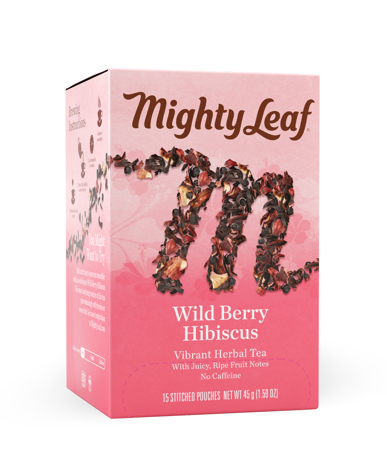 Mighty Leaf Wild Berry Hibiscus | Free Shipping Over $49, 15ct Tea Bags